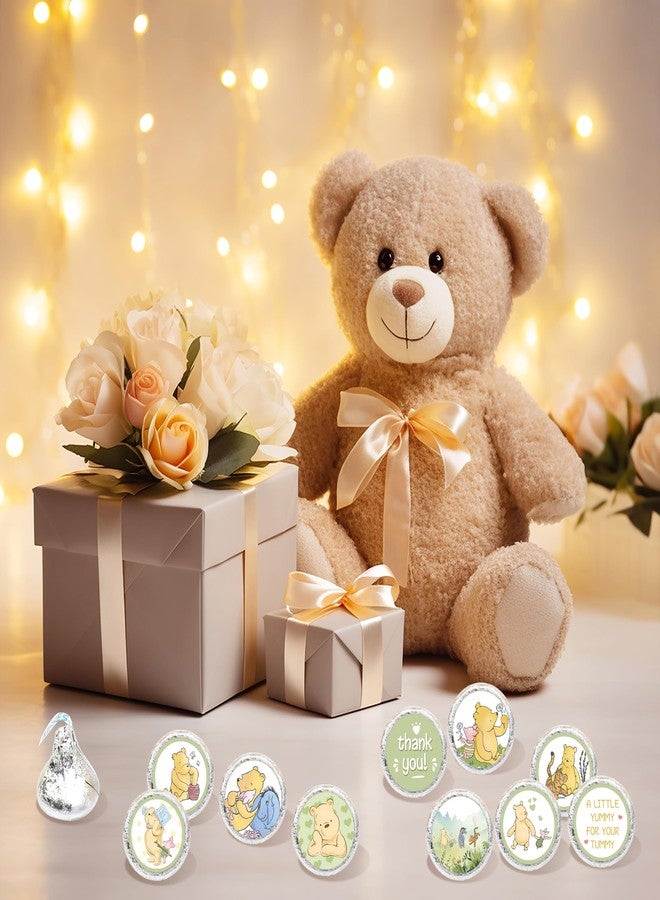 ALodr 180 Pcs Cute Winnie Stickers, Winnie Kisses Candy Stickers, The Pooh Baby Shower Decorations, The Pooh Baby Shower, Cute Bear Birthday Decorations, Bear Sticker Set Thank You Chocolate Labels - Image 5